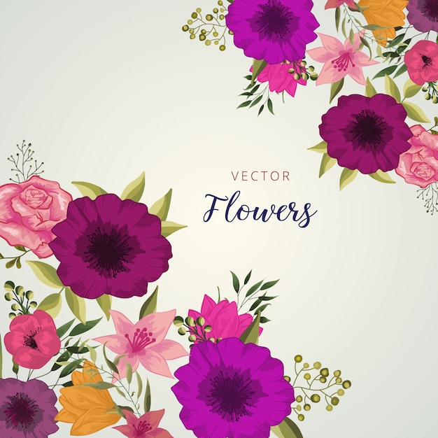 Vecteur invitation de fleurs