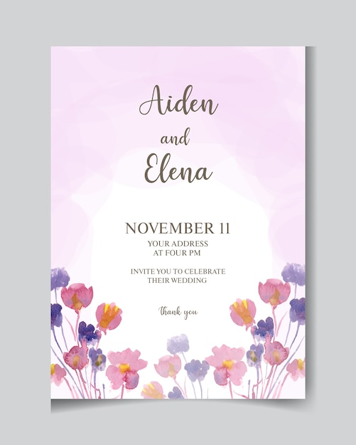 Invitation Florale Aquarelle