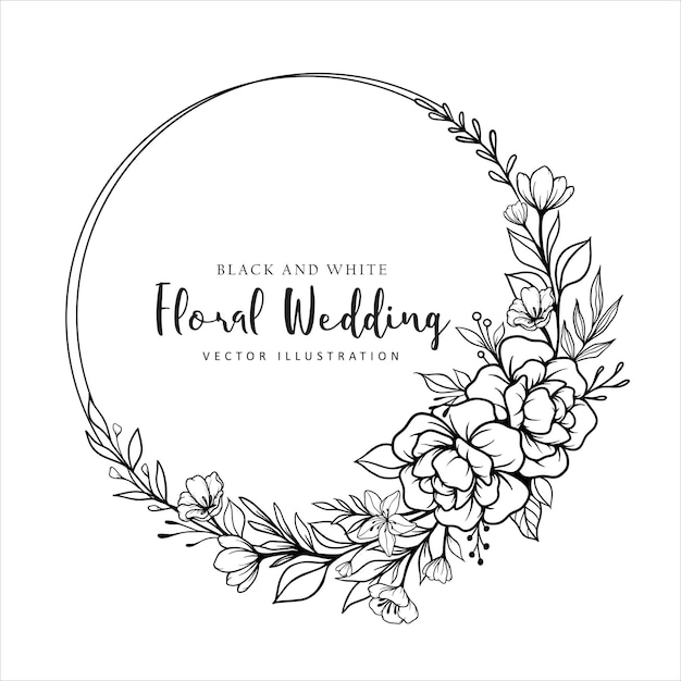 Invitation florale de mariage géométrique art de ligne polygonal avec invitation florale de mariée chic