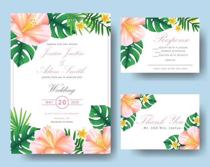 Invitation florale tropicale de mariage