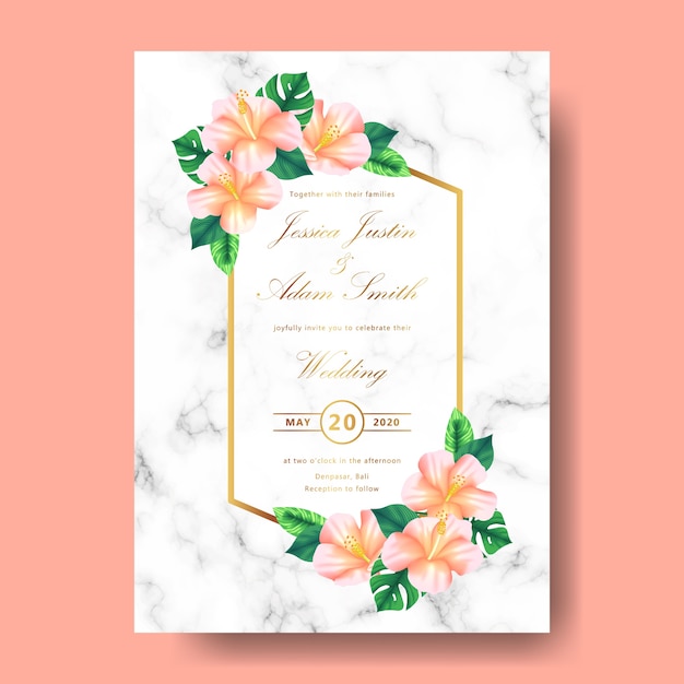 Invitation Florale Tropicale De Mariage