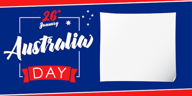 Invitation Happy Australia Day Vierge Avec Feuille De Papier 3d. Contexte Créatif Pour Le 26 Janvier