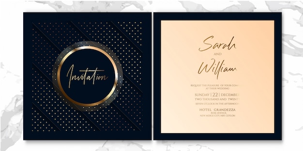 Invitation de luxe bleu foncé