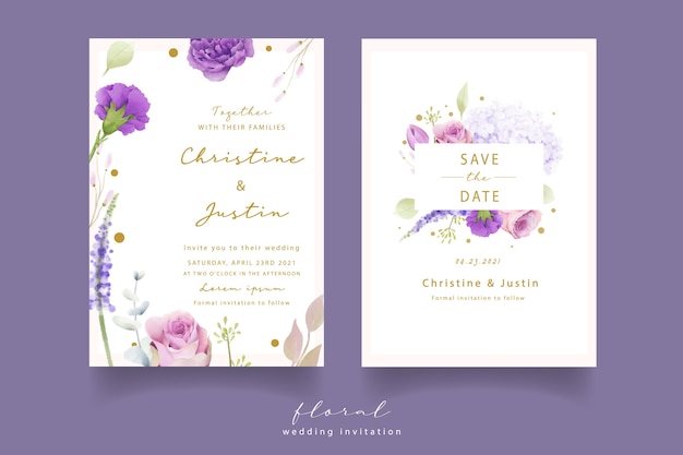 Invitation De Mariage Aquarelle Florale