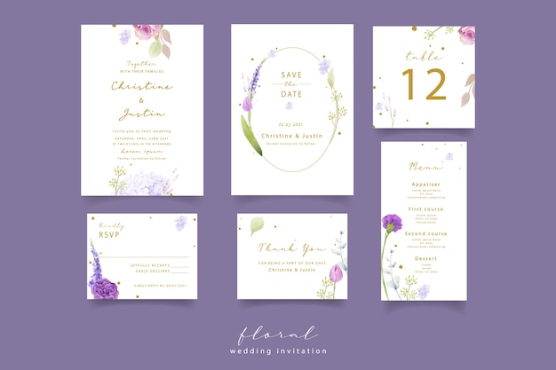 Invitation De Mariage Aquarelle Florale