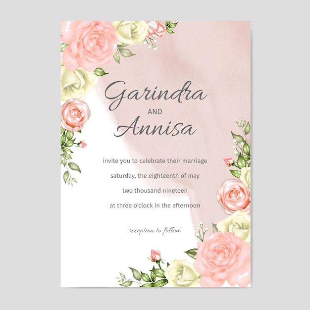 Invitation De Mariage Aquarelle Florale