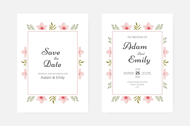 Invitation De Mariage Aquarelle Romantique