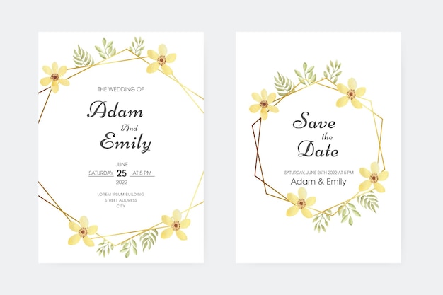 Invitation de mariage aquarelle romantique