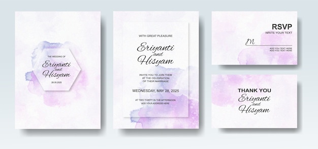 Invitation De Mariage Avec Aquarelle Splash Abstraite