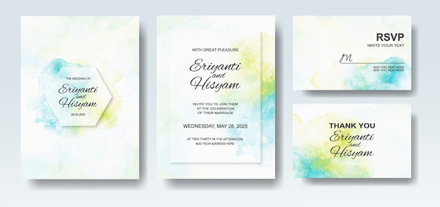 Invitation De Mariage Avec Aquarelle Splash Abstraite