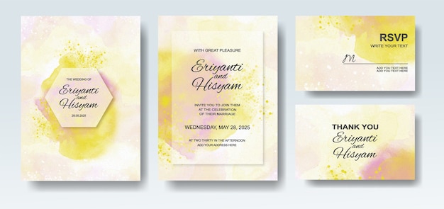 Invitation De Mariage Avec Aquarelle Splash Abstraite