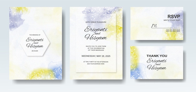 Invitation De Mariage Avec Aquarelle Splash Abstraite