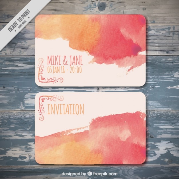 Invitation De Mariage Aquarelle