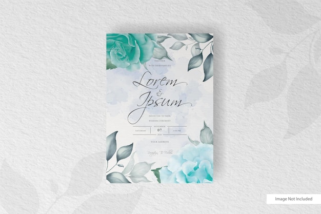 Invitation De Mariage Avec De Belles Fleurs Et Aquarelle