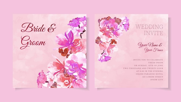 Invitation De Mariage Botanique Fleurs Sauvages Printemps Luxe Ornement Floral