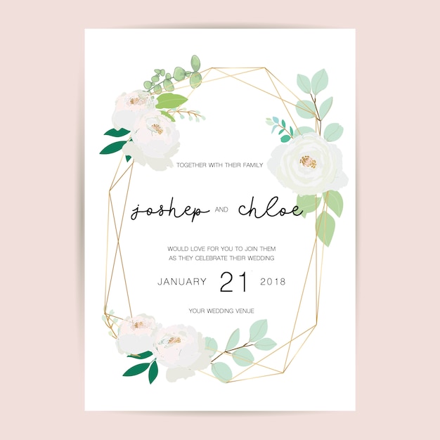 Invitation De Mariage, Carte D'invitation Floral