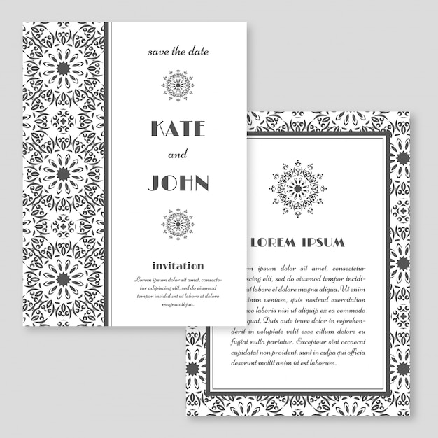 Invitation De Mariage, Carte De Voeux Avec Mandala