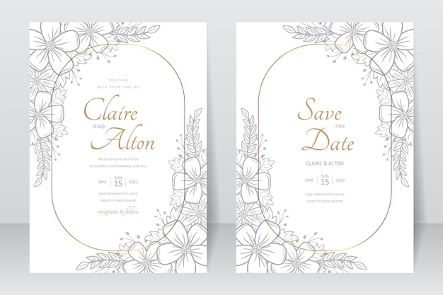 Invitation De Mariage Avec Contour Floral