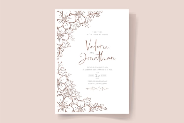 Invitation De Mariage Avec Contour Floral