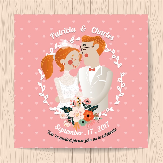 Invitation De Mariage Avec Un Couple Romantique