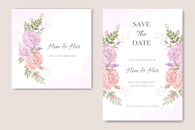 Invitation De Mariage Design Floral Vintage