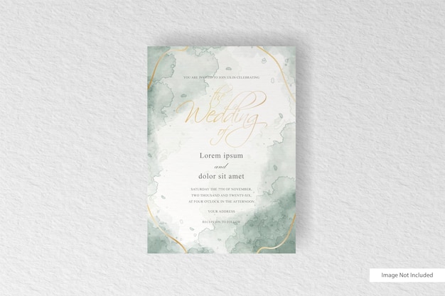 Invitation De Mariage élégant Avec Aquarelle Et Splash