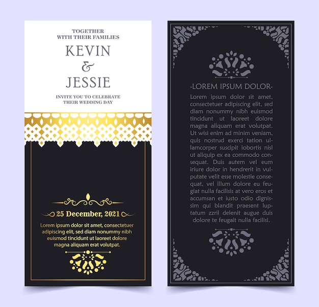 Invitation De Mariage élégante Avec Motif De Motif