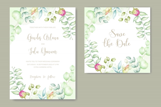 Invitation De Mariage Floral D'aquarelle