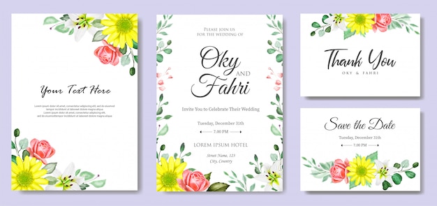 Invitation De Mariage Floral Aquarelle