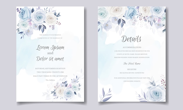 Invitation de mariage floral magnifique et élégant