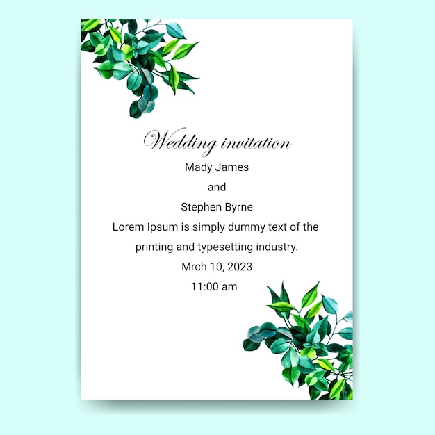 Invitation De Mariage Floral D'or