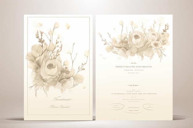 Invitation de mariage florale avec arrière-plan