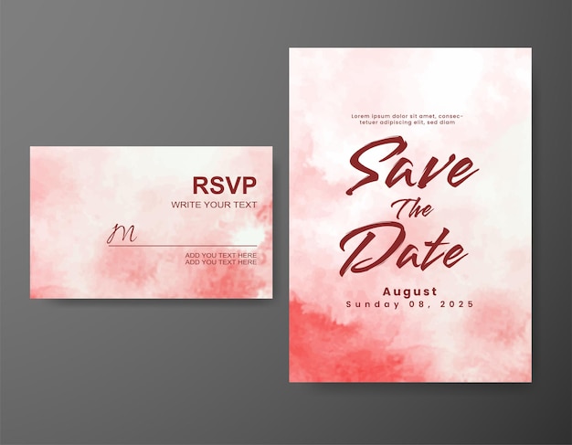 Invitation De Mariage Avec Fond Aquarelle Abstrait