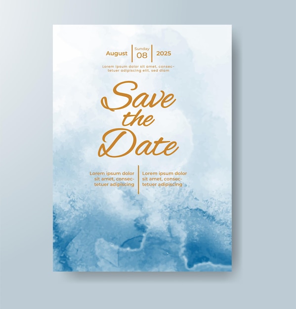 Invitation de mariage avec un fond d'aquarelle abstrait