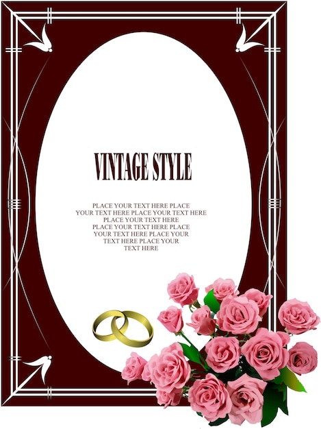 Vecteur invitation de mariage illustration vectorielle colorée