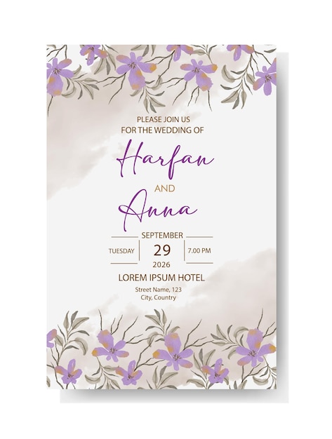 Vecteur une invitation de mariage sur laquelle est écrit 