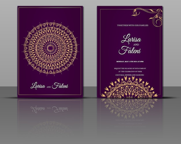 Invitation De Mariage De Luxe Mandala Or