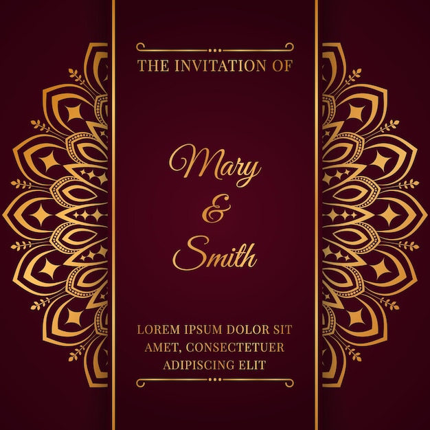 Invitation De Mariage De Luxe Avec Mandala