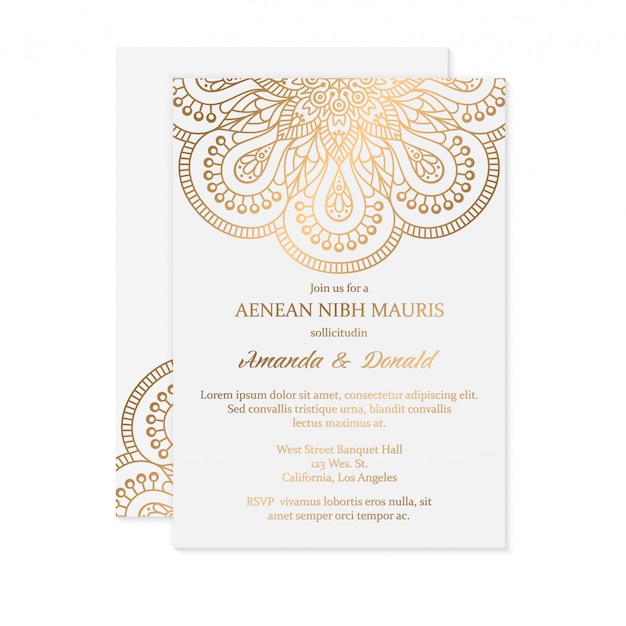 Une invitation de mariage de luxe.