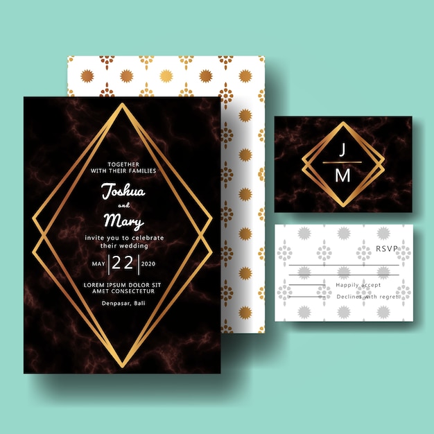 Invitation De Mariage En Marbre