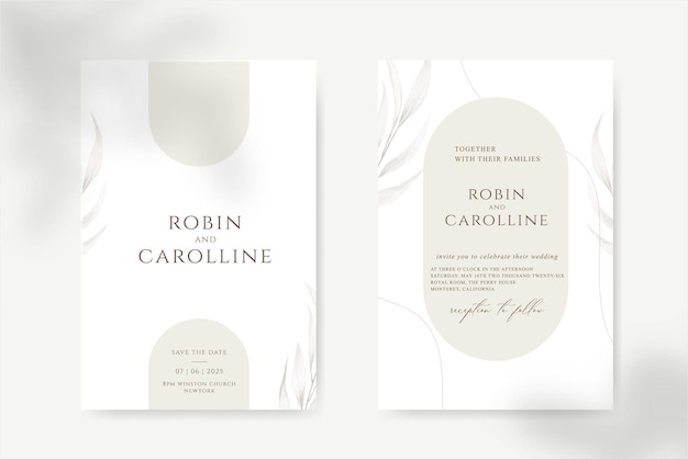 Invitation de mariage minimaliste