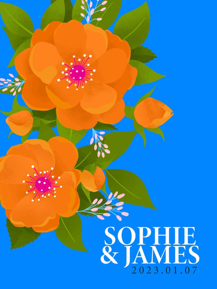 Vecteur invitation de mariage moderne vecteur pivoine