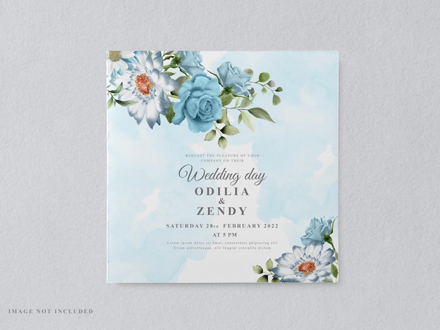 Invitation De Mariage Avec Motif Aquarelle Floral