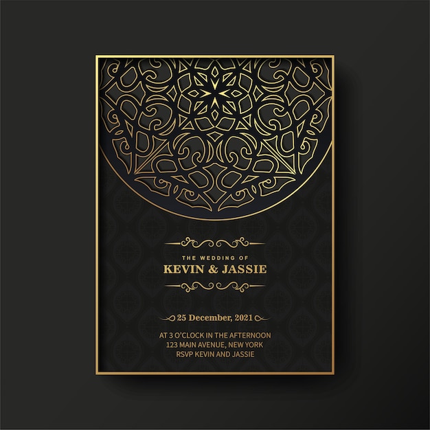 Invitation De Mariage De Style Mandala De Luxe