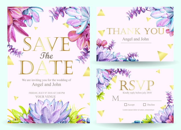 Invitation De Mariage Succulente