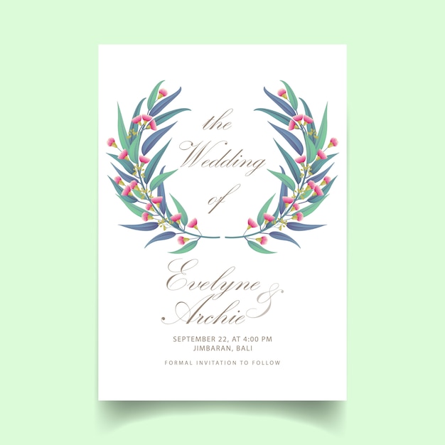 Invitation De Mariage De Verdure Avec Eucalyptus Fleur