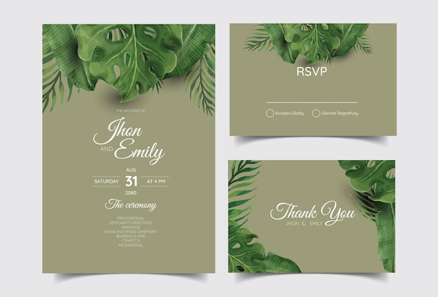 Invitation De Mariage De Verdure Tropicale