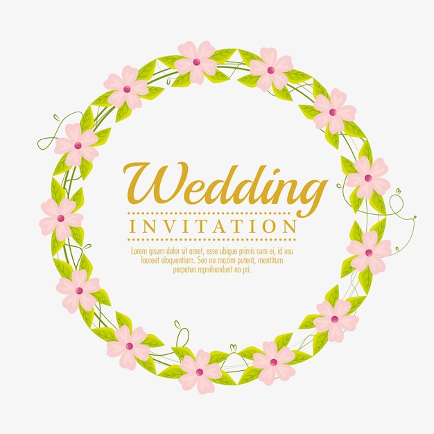 Invitation de mariage vintage avec des éléments floraux
