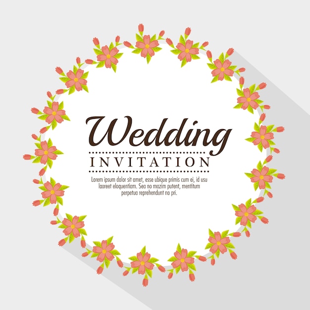 Invitation de mariage vintage avec des éléments floraux