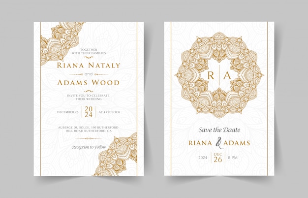 Invitation De Mariage Vintage Avec Mandala